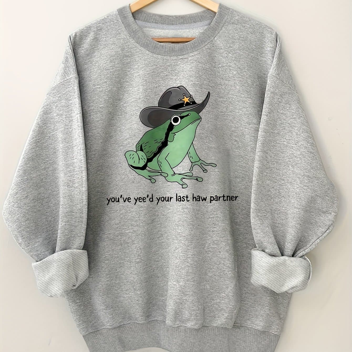 TEMU & Letter Print Sweatshirt, Casual Long Sleeve Crew Neck Sweatshirt, Women's Clothing