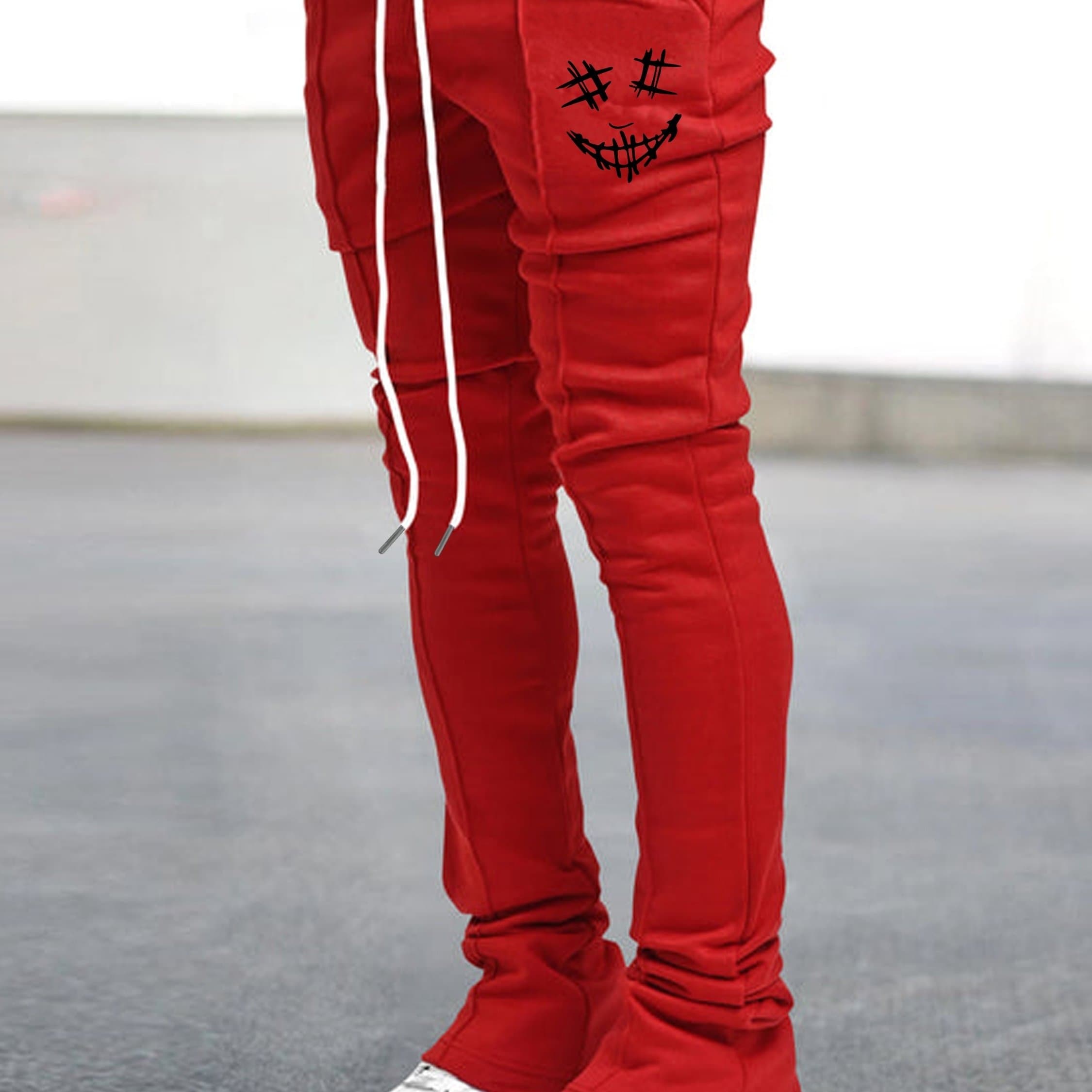 TEMU Face Series Men's Casual Long Pants, Thin And Breathable Men's Trousers, Streetwear Brand Pants, Hip-hop Pants