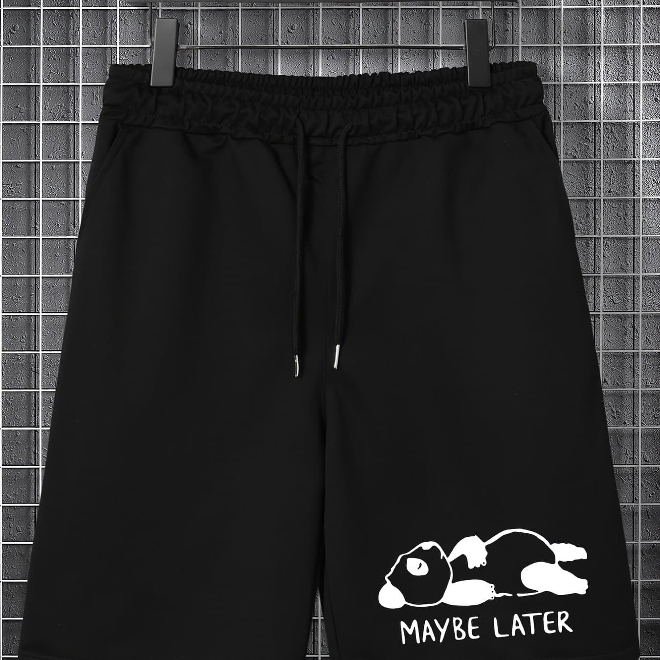 TEMU Men's Plus-size Loose-fitting Shorts For Summer, Casual Mid-length Pants For Overweight Individuals, Sporty , Suitable For Outdoor Wear, Plus Size thumbnail 2