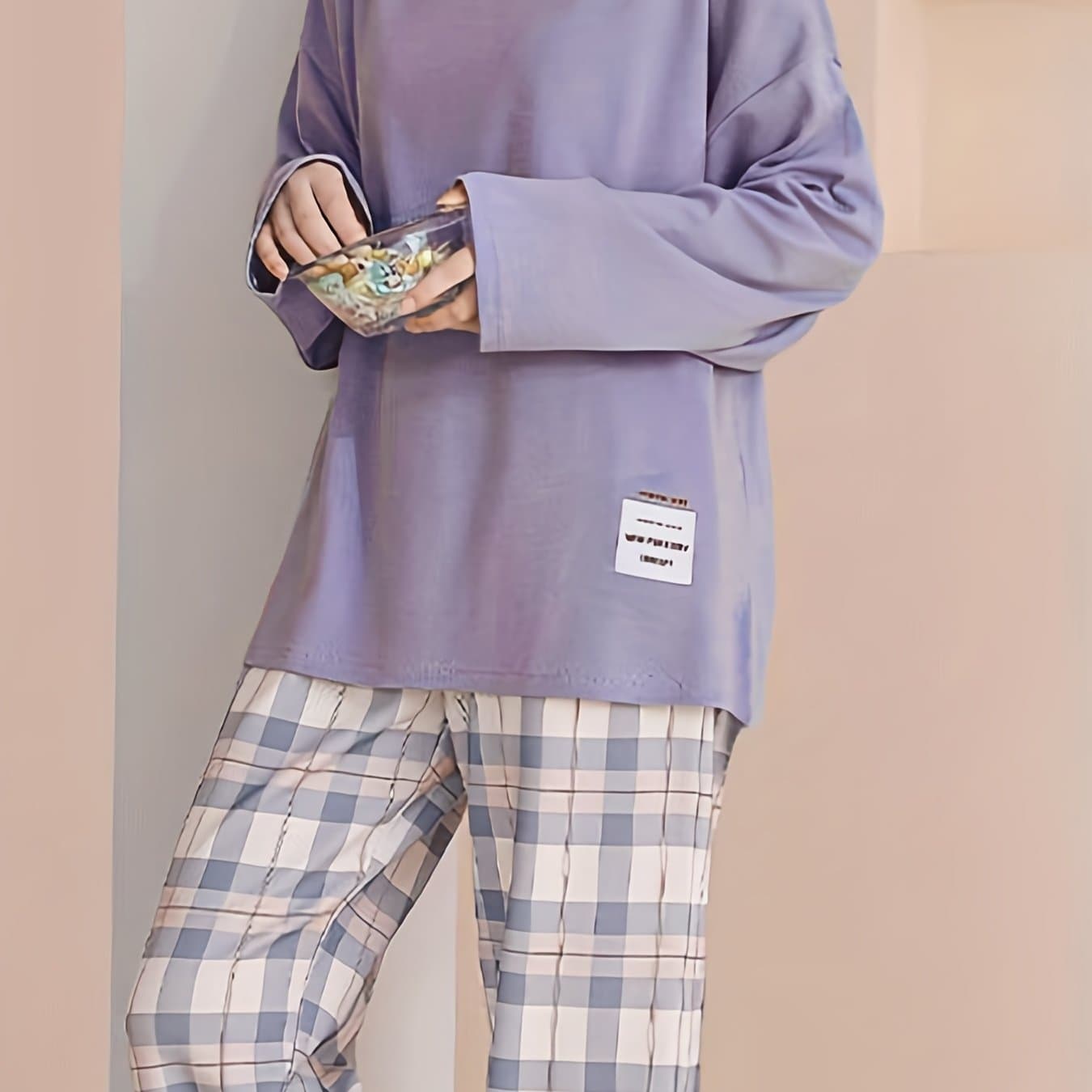 TEMU Spring And Autumn Casual Long Sleeve Pajama Set, Comfortable Set, Pajama Set