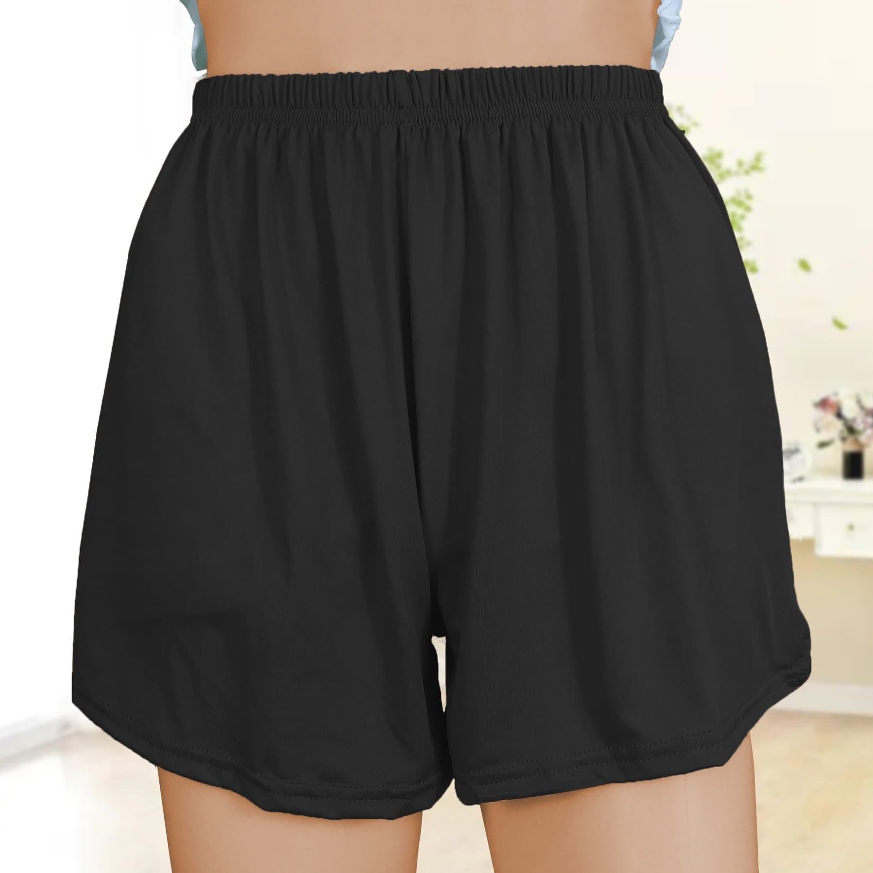 TEMU Fashion Casual Shorts Mid-waist Soft Split Elastic Shorts Women's Pajamas Pants Solid Color Khaki