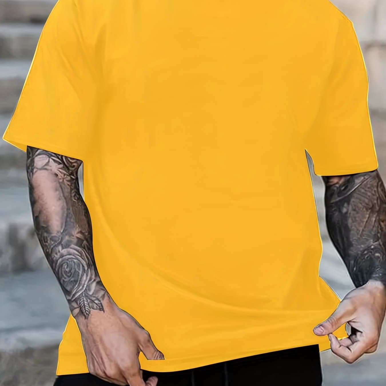 TEMU Men's Comfy Solid T-shirt, Men's Summer Outdoor Clothes, Men's Clothing, Tops For Men, Gift For Men