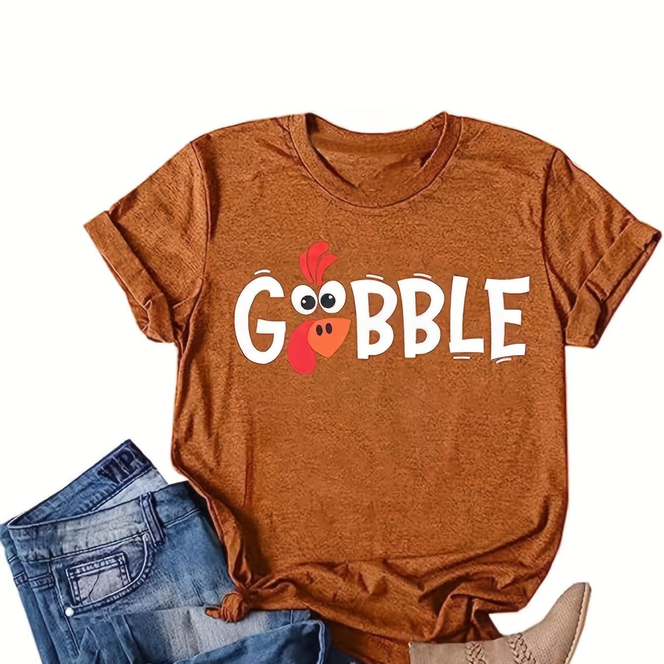TEMU European And Printed Women's T-shirt