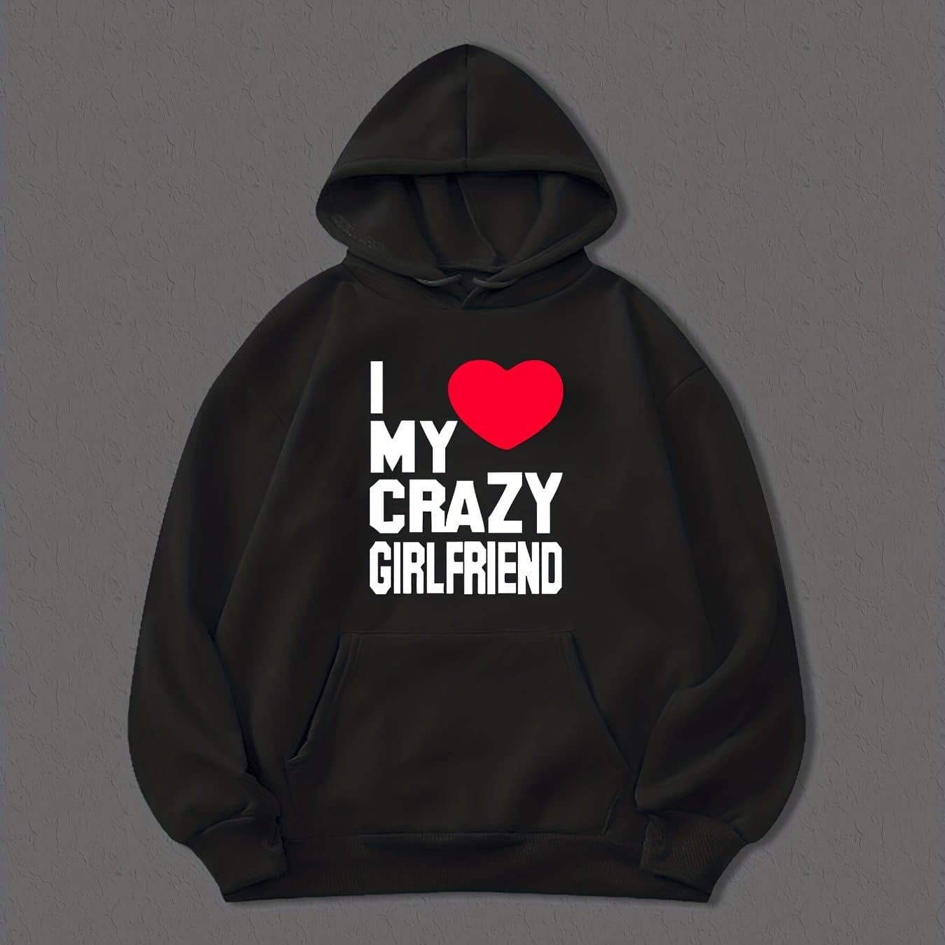 TEMU Funny I Love My Girlfriend Print Hoodie, Cool Hoodies For Men, Men's Casual Graphic Design Pullover Hooded Sweatshirt With Kangaroo Pocket Streetwear For Winter Fall, As Gifts