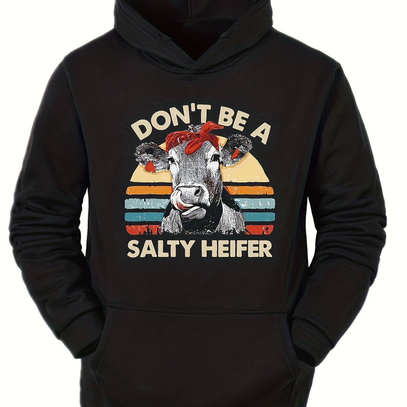 TEMU Men's Casual Print Hoodies Drawstring Oversized Hooded Pullover Sweatshirt Plus Size, Plus Size