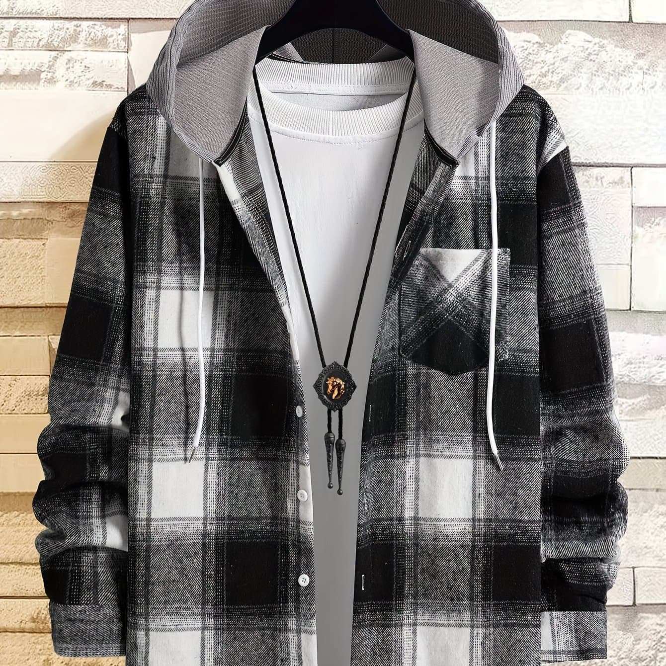 TEMU New Long-sleeve Pocket Hoodie Jacket, Popular Casual Men's Shirt Jacket Without T-shirt Inside.
