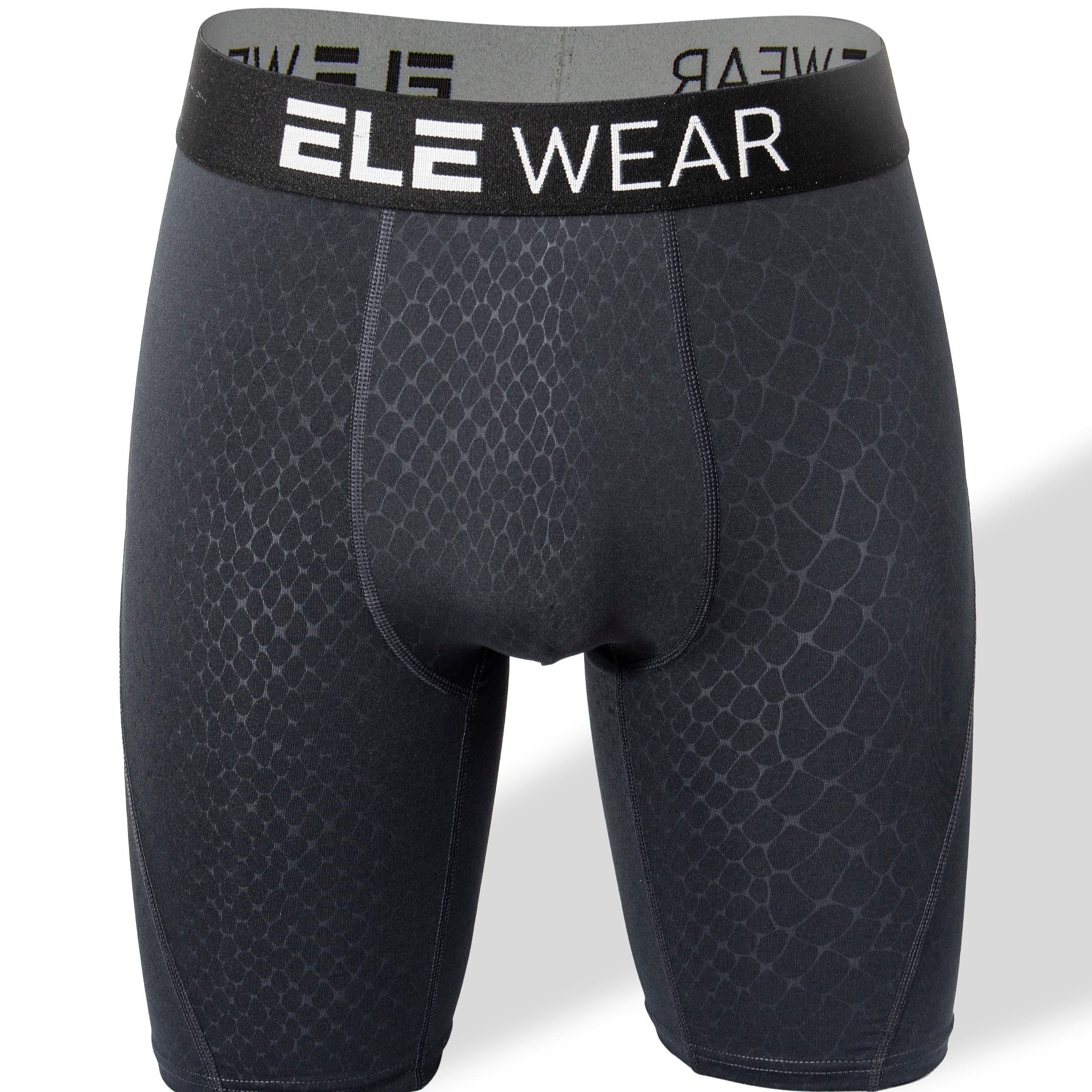 TEMU Men's Snakeskin Embossed Long Leg Boxer Briefs Shorts, Breathable Comfy Quick Drying Moisture Wicking Stretchy Boxer Trunks, Sports Trunks For Running, Men's Underwear