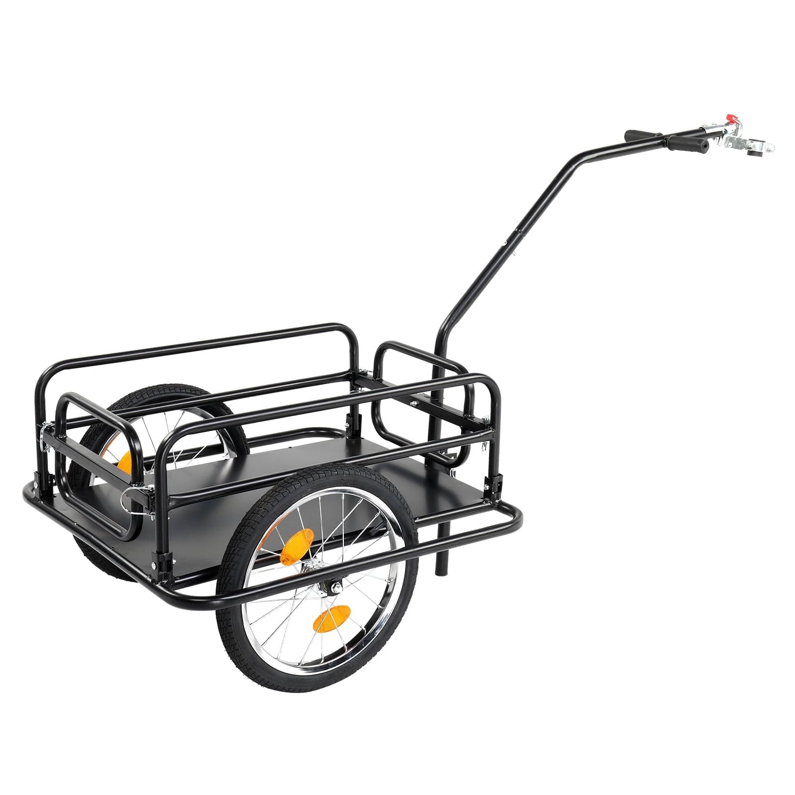 TEMU Foldable Bike Cargo Trailer With 16" Wheels, Bicycle Wagon Trailer For Carrying Groceries, Luggage, Tools, Black
