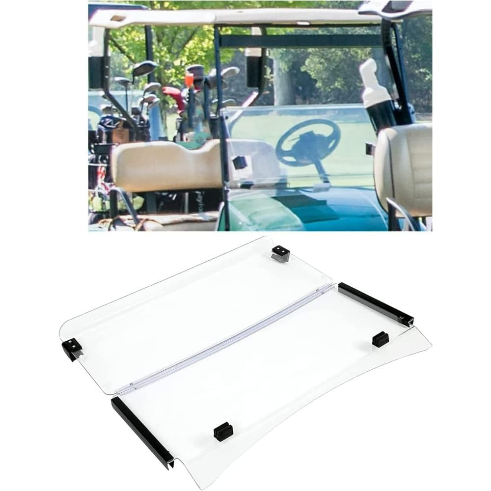TEMU Clear Front Windshield For 2014 Txt Golf Cart - Flip Folding Down Windscreen Replacement