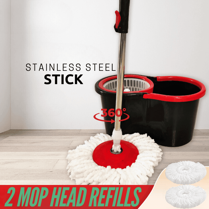 TEMU Mop And Set For Home, Wet Dust Mop For Floor Cleaning With 4 Mop Heads