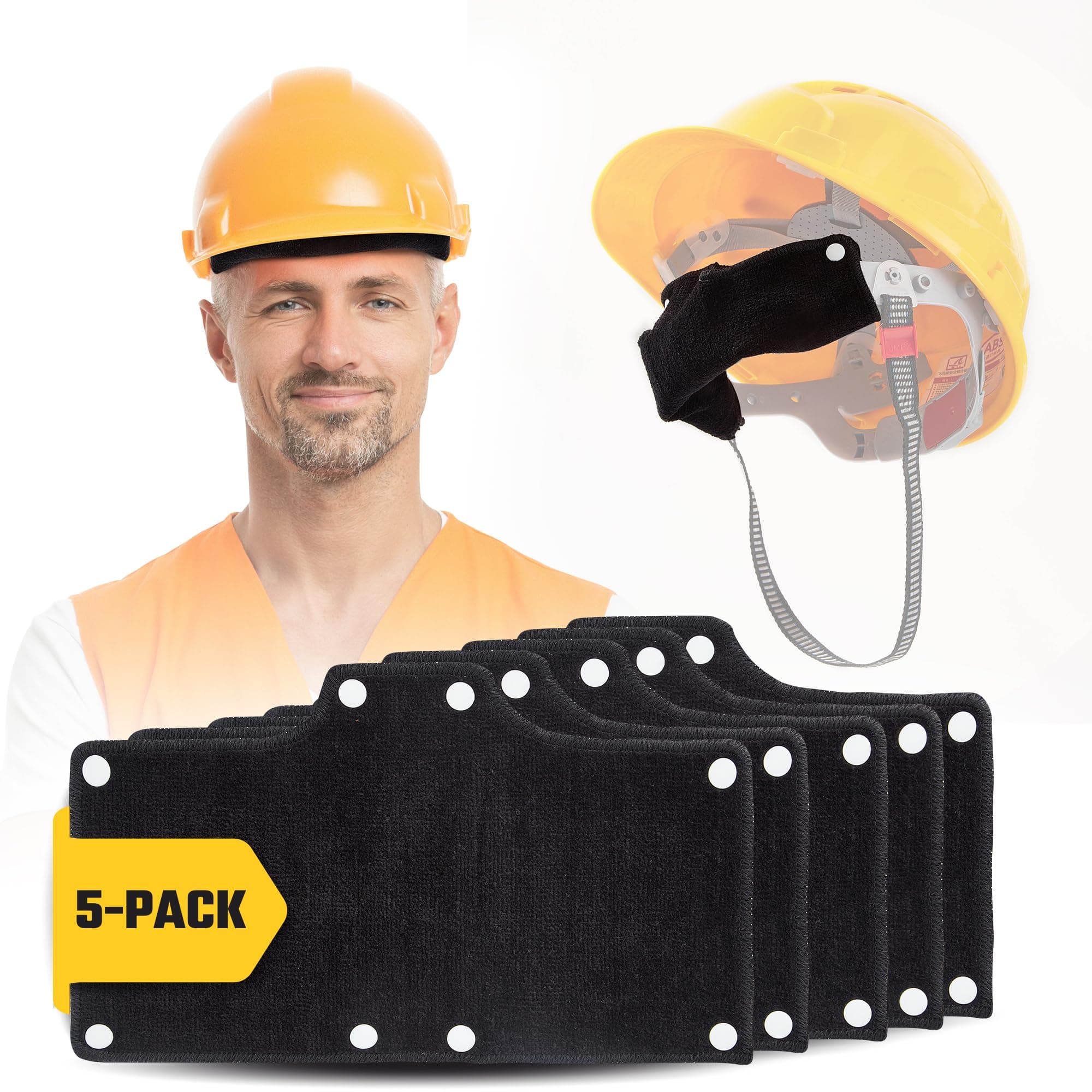 TEMU Hard Hat Sweatband For Sweat Protection | 100% Velvet Terry Cloth Cotton | Hardhat Accessories For | Hard Hat Liner - 5-pack