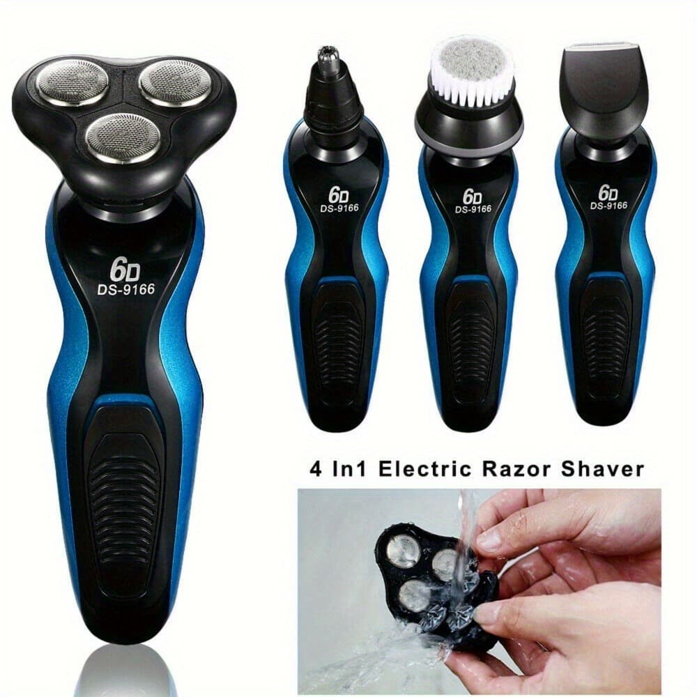 TEMU Electric Razor For Men Rechargeable Electric Shaver Wet Dry Cordless Razor Adjustable With Nose Hair Trimmer Sideburns Trimmer