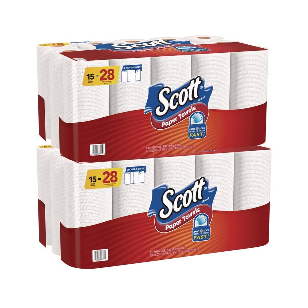 TEMU Scott 7.31 In. X 11 In. 1-ply Choose-a-sheet Roll Paper Towels - White 30 Rolls (15 Rolls / Pack) (2 Packs / Carton)