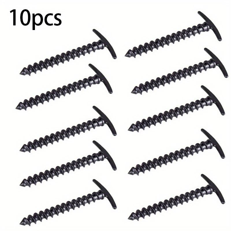 TEMU [windproof Stakes] 10 Windproof Spiral Stakes | Outdoor Ground Stakes For Camping, Essential For Fixing Tents