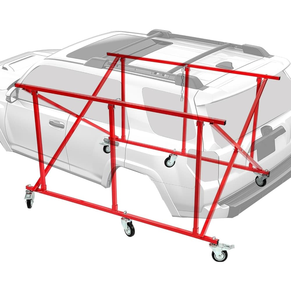 TEMU Bed Cart Dolly Universal Pick Up Large Auto Parts Transporter W/6 Wheels Durable Steel 800lbs Weight Capacity