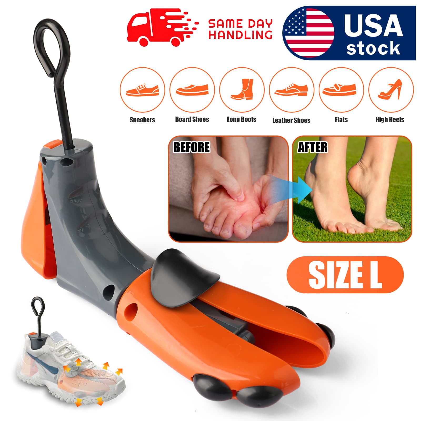 TEMU Shoe Stretcher, Adjustable Wide-foot Stretcher Shoe Extender, - Suitable For Men's And Women's Artificial Shoes, Boots, Sports Shoes, Casual And High Top Sneakers