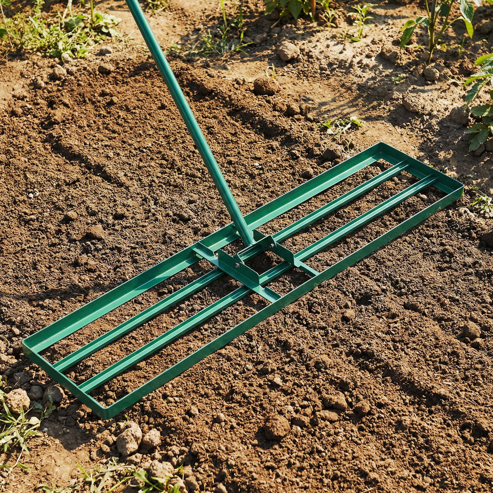 TEMU Costway Lawn Leveling Rake, Heavy Duty Lawn Leveler W/ 42" X 10" Ground Plate & Long Handle, -saving Soil Leveling Tool For Garden, Backyard, Golf Course, Farm, Sand Dirt Spreader