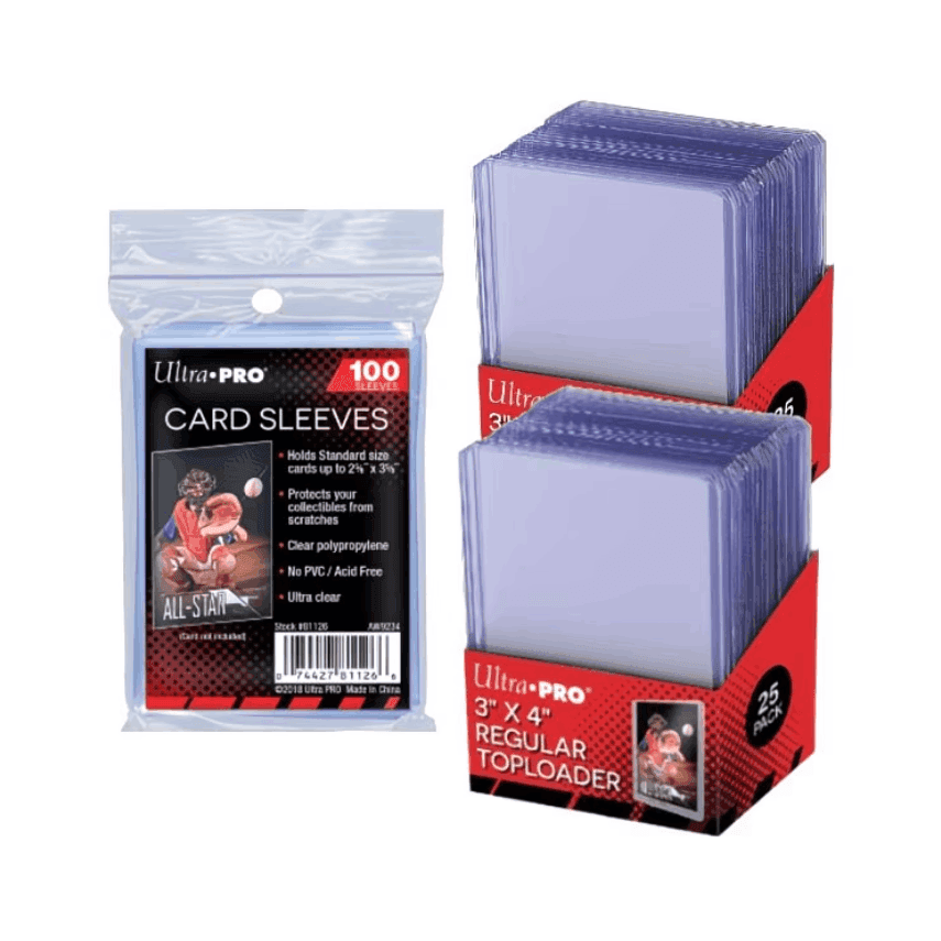 TEMU Ultra Pro Hard Protective Sleeves And Penny Sleeve Bundle | 2-packs Of 25 35pt Toploaders With 100 Clear Penny Sleeves - Great Standard Tcg, Ccg, And Sports Cards