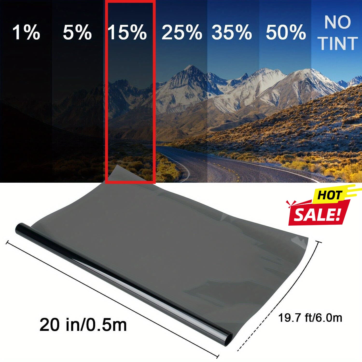 TEMU Car Window Tint Film Solar Protective Film | Uv Blocking Heat Insulation Film | Paper Tube With Pearl Cotton Packaging For Automotive Home Use