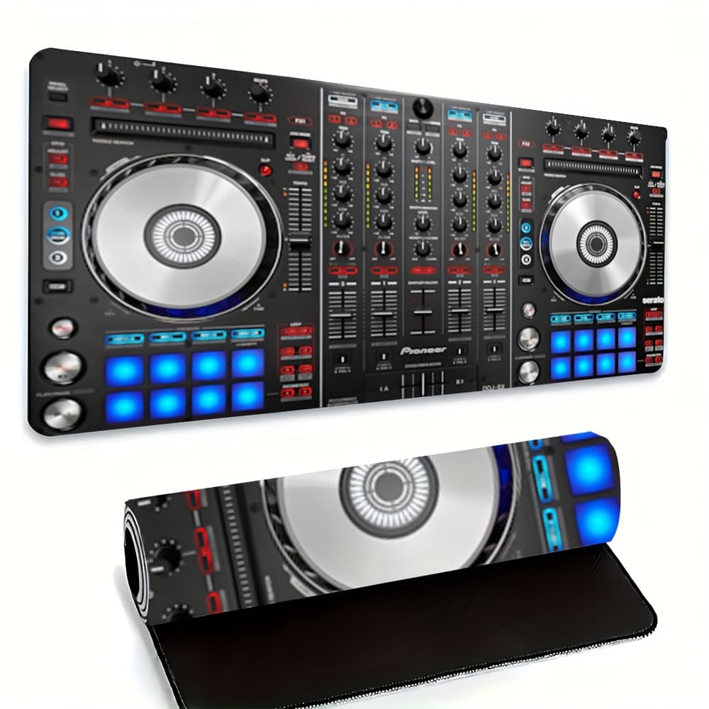 TEMU [-sx | ] -sx Controller Mouse Pad & Desk Mat | Non-slip Rubber Base, Smooth Polyester Surface | Dj Equipment Layout, Durable Professional Music Production Accessory