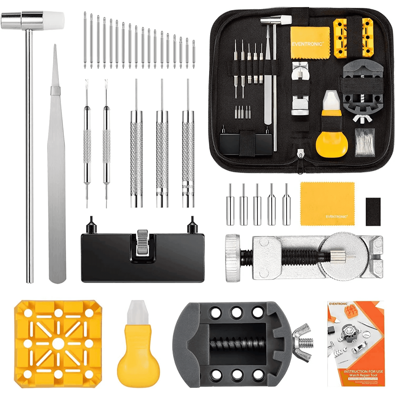 TEMU New Watch Repair Kit, Watchmaker Back Case Remover Opener, Link Pin Spring Bar Tool, Watch Battery Replacement, Watch Band Adjuster, Wristwatch Maintenance Precision Repair Tools