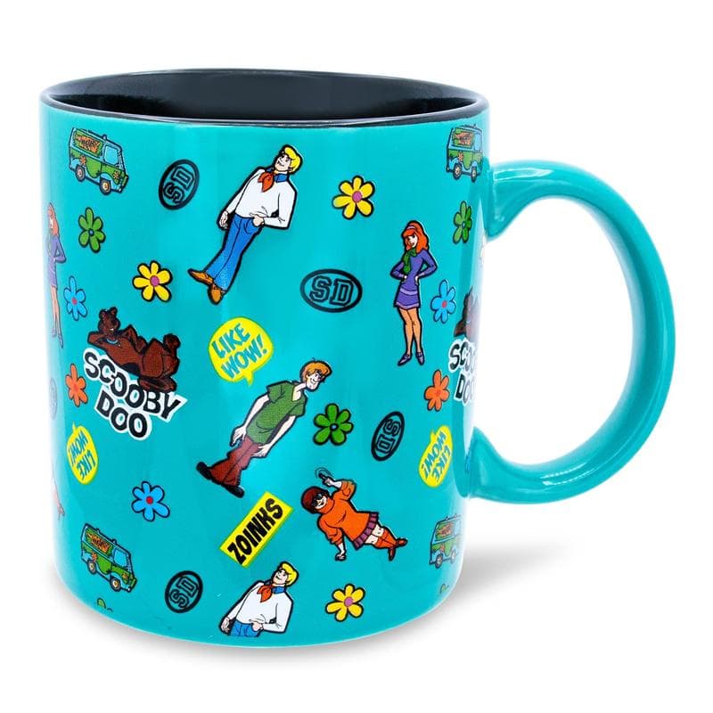 TEMU Scooby-doo Sticker Pattern Ceramic Mug | Holds 20 Ounces