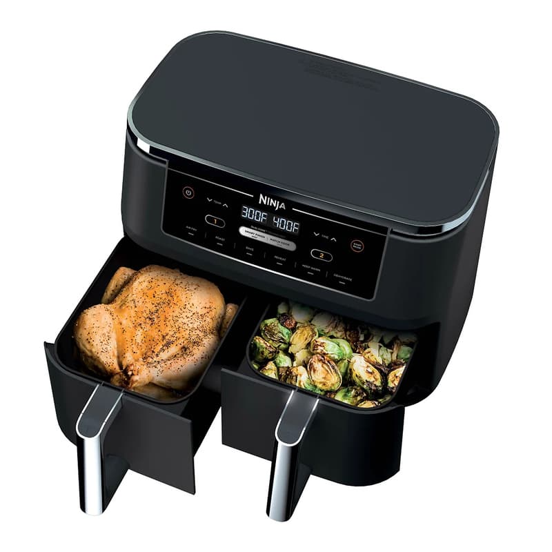 TEMU R-ad300co 6-in-1 10-qt. Xl 2-basket Air Fryer With Dualzone Technology, Black - Certified Refurbished