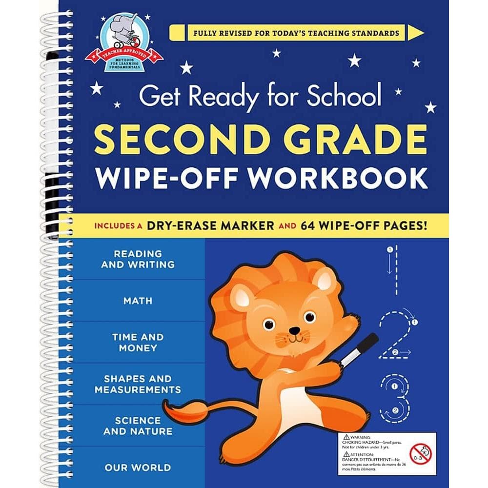TEMU Get Ready For School: Second Grade Wipe-off Workbook