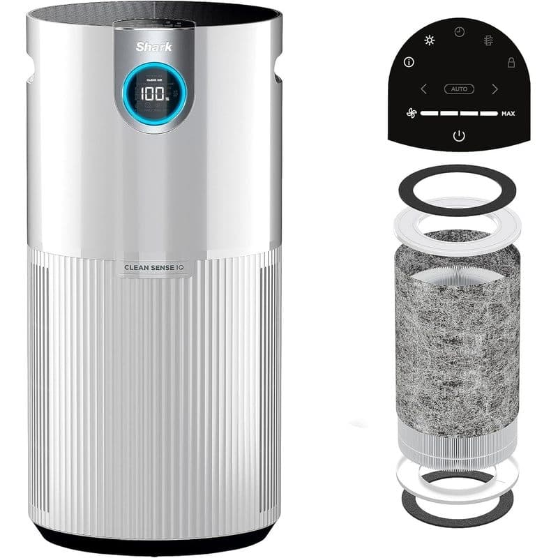 TEMU Shark R-ua205 Hepa Max With , Covers 1350 Sq. Ft., 99.98% Of Dust & Allergens, White - Certified Refurbished