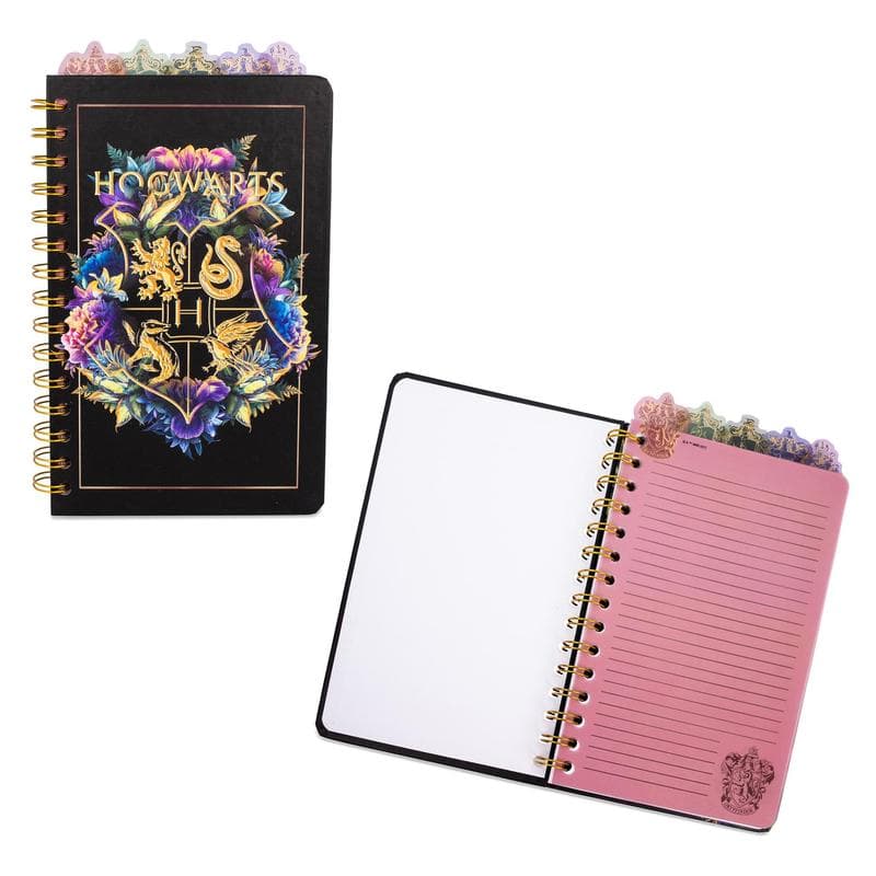 TEMU Harry Potter Hogwarts Crests 5-tab Spiral Notebook Journal