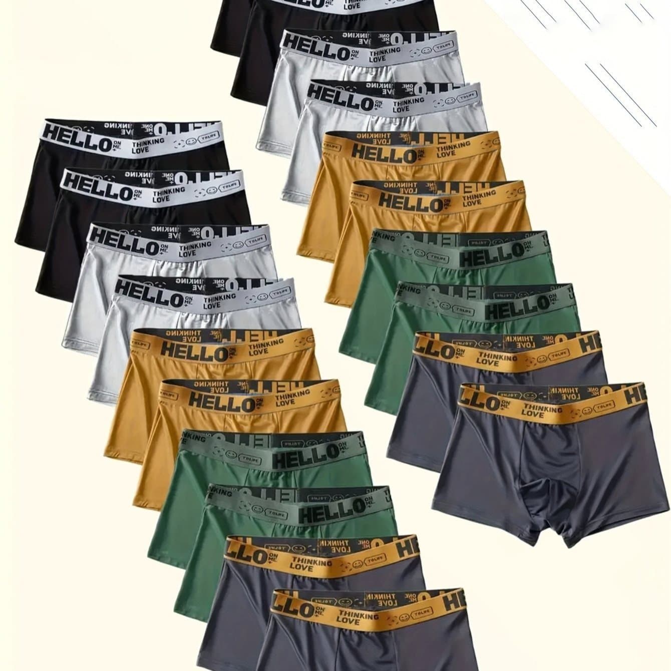 TEMU 10-pack Men’s Boxer Briefs With Letter Waistband, Breathable -dry Stretch Underwear, Fit For Daily Wear & Sports