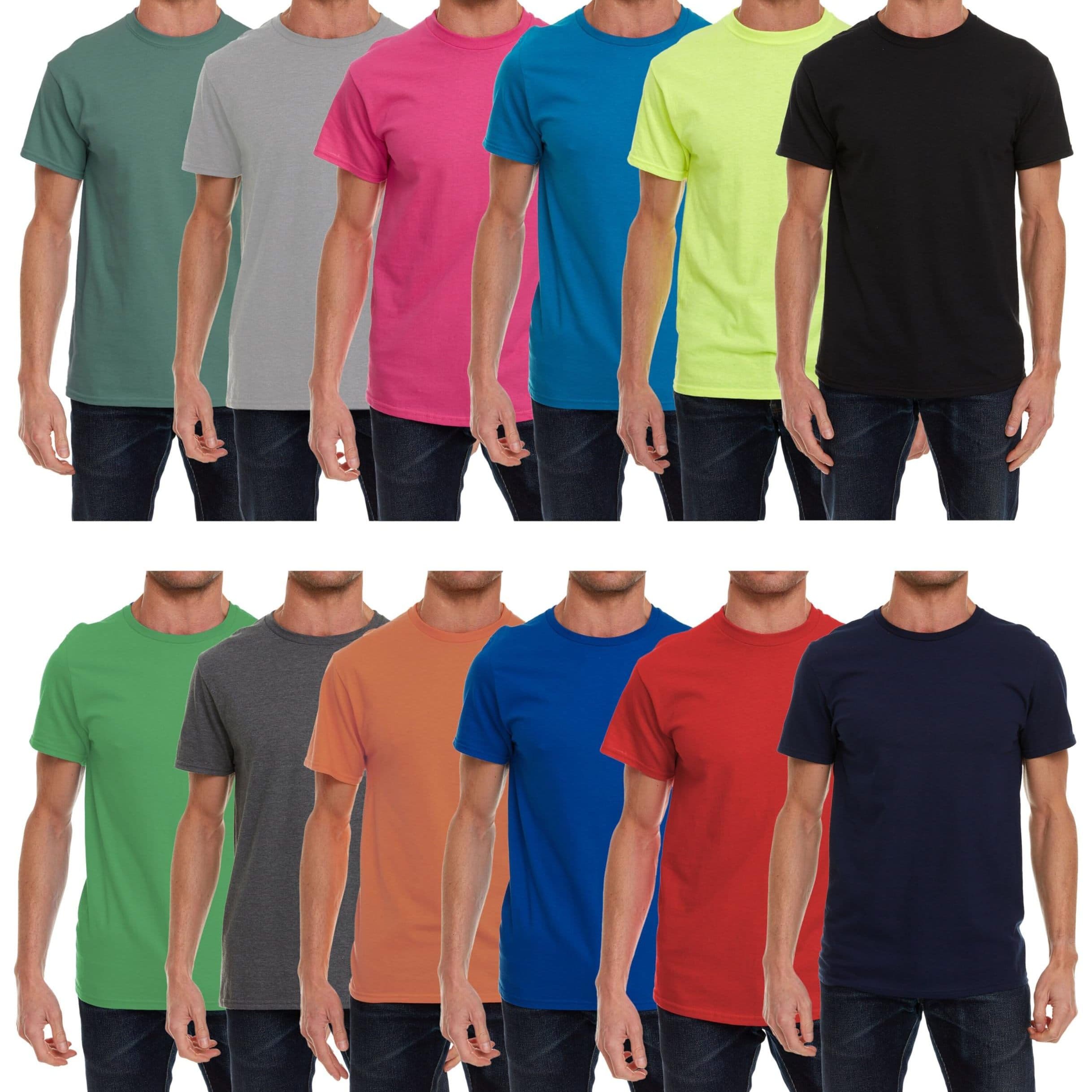 TEMU 12pcs Cotton Tshirts Mens, Breathable Regular Fit Tee With Smooth Texture, Bulk T-shirt Packs, Assortment For Gym, Outdoor & Casual Wear, , Crew Neck