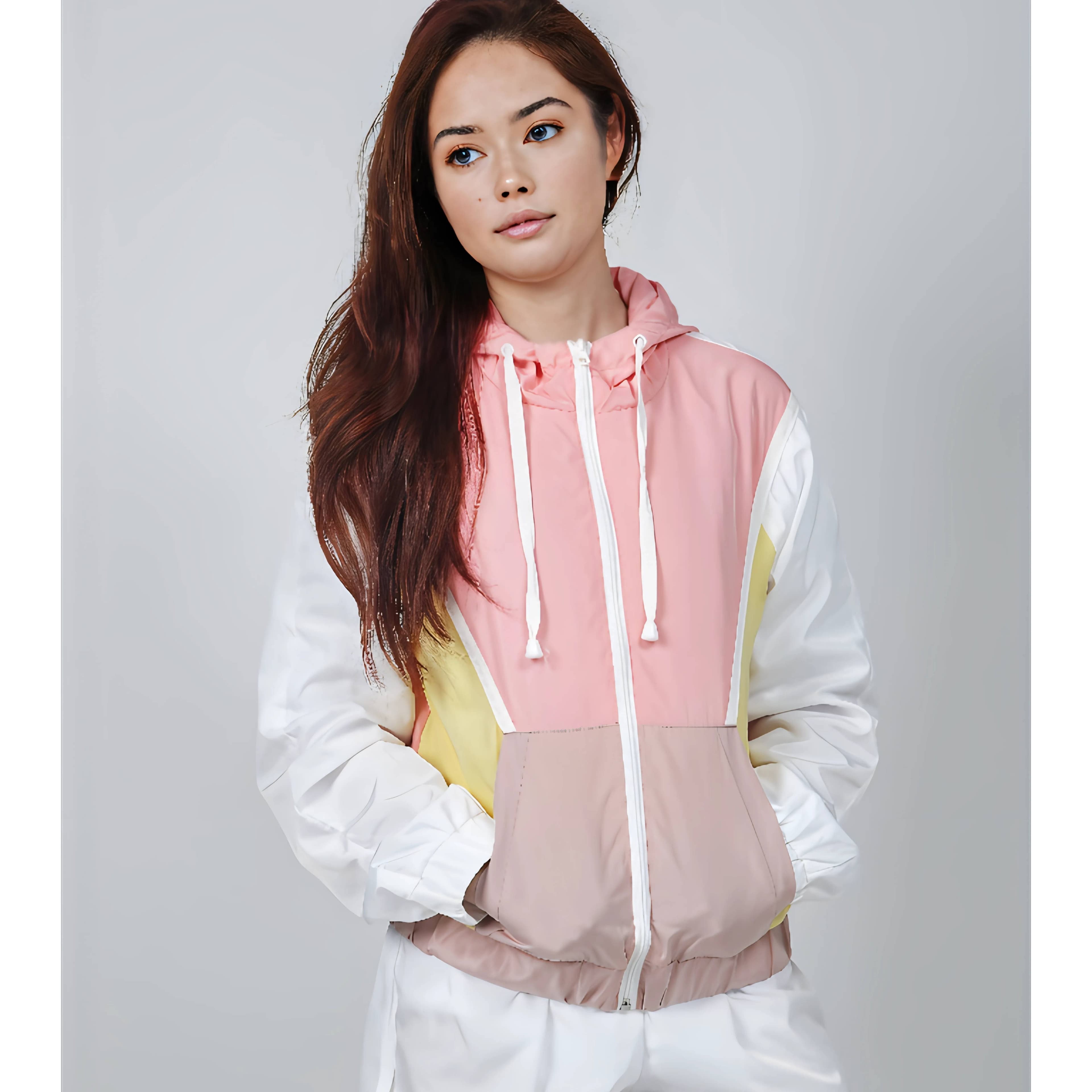 TEMU Women's 80s 90s Tracksuit 2 Piece Long Sleeve Outfits Retro Windbreaker Sport Set, & White Zip Elastic Waist Sportswear For