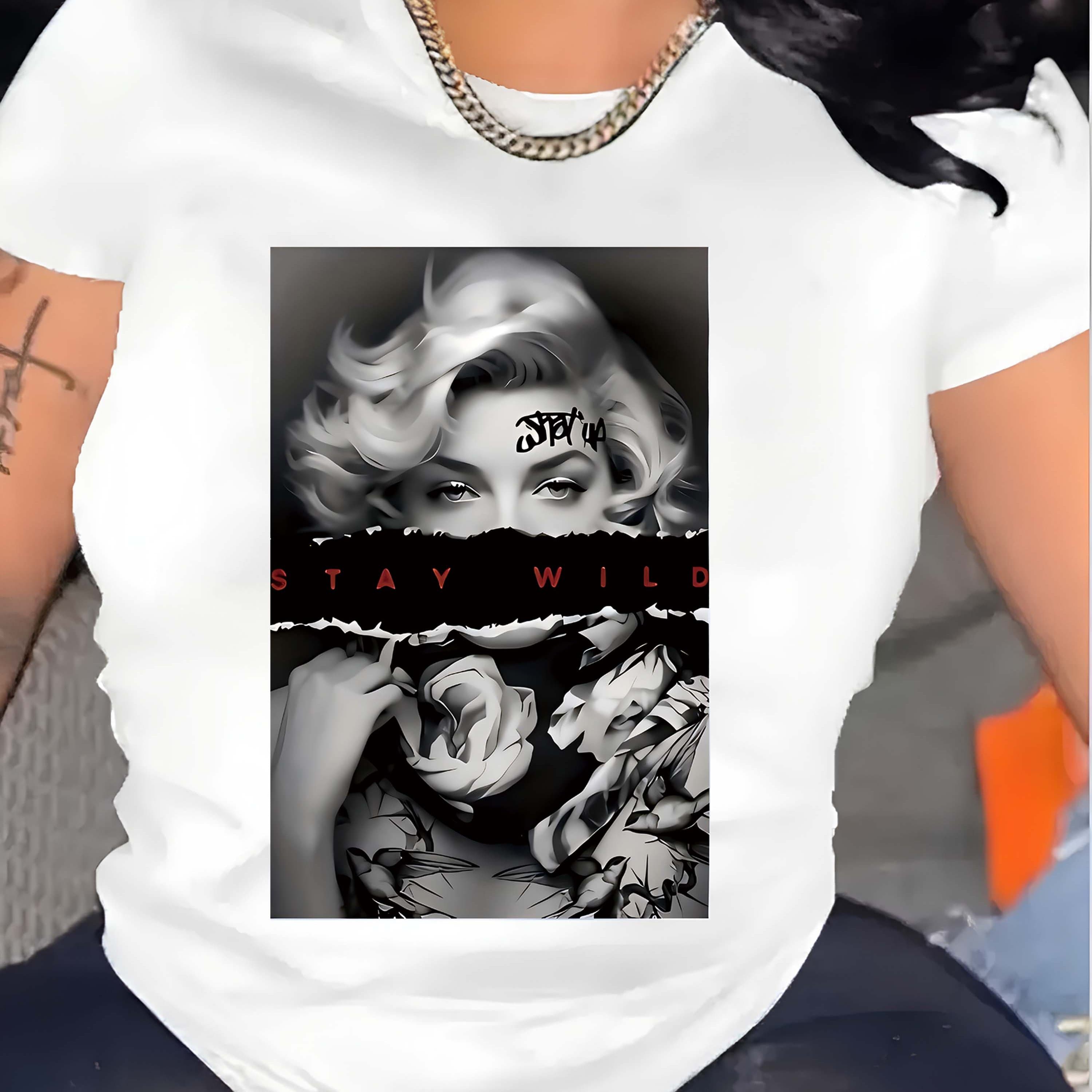 TEMU Women's Luck - Cotton White T - Shirt: : Iconic Tee