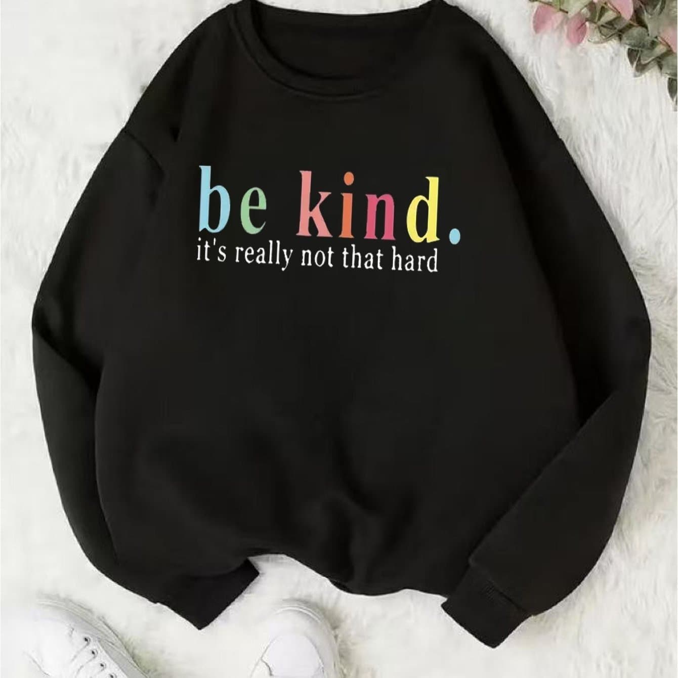 TEMU Women's Sweater - Holiday Party Outfit - Soft Everyday Fall Tops - Machine Washable Casual Pullover Sweatshirt
