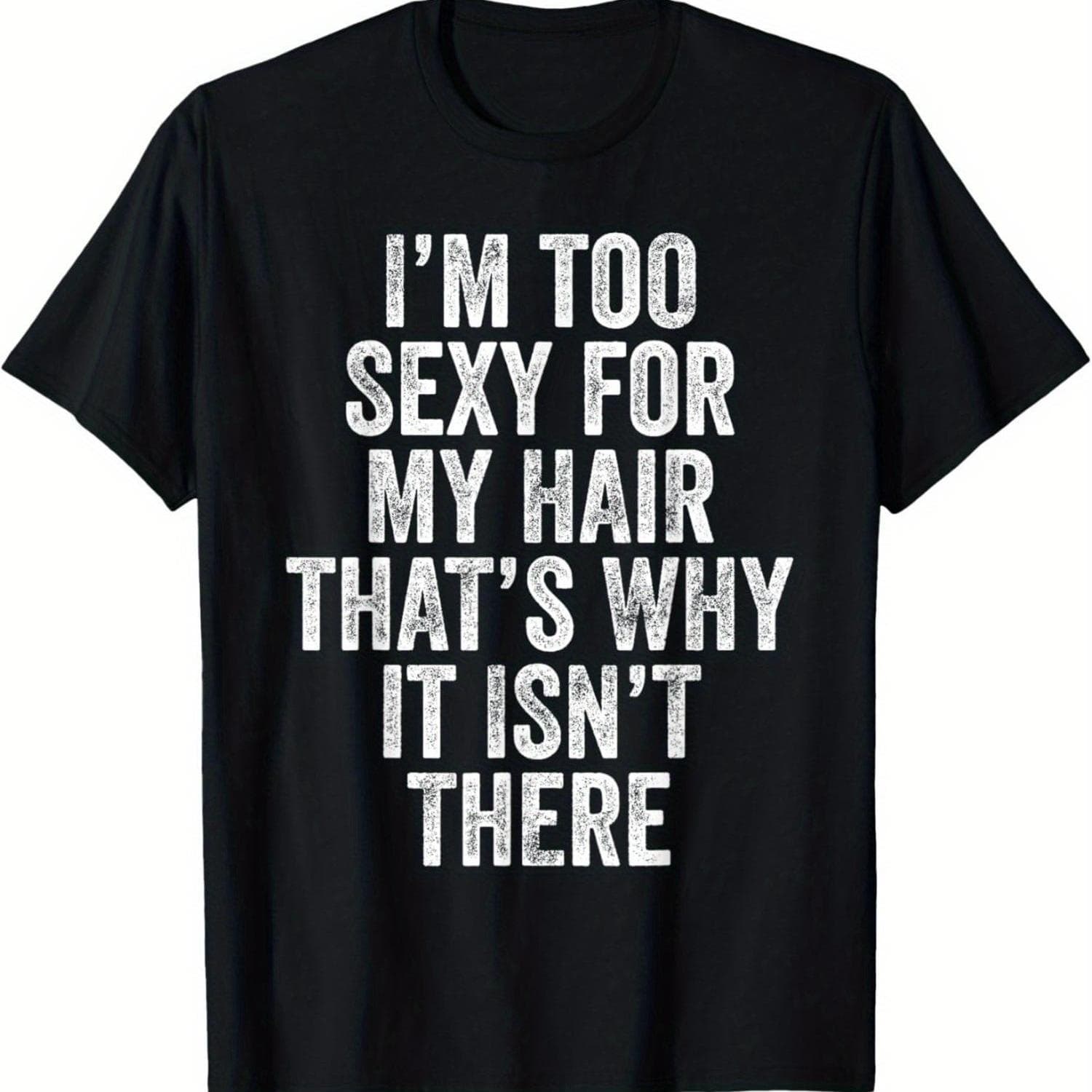 TEMU [sexy Bald Joke Tee] Soft Cotton Men's "i'm For " Bald Joke T-shirt | Casual Attire - Crew Neck, Short Sleeve, Humor Tee, Machine Washable