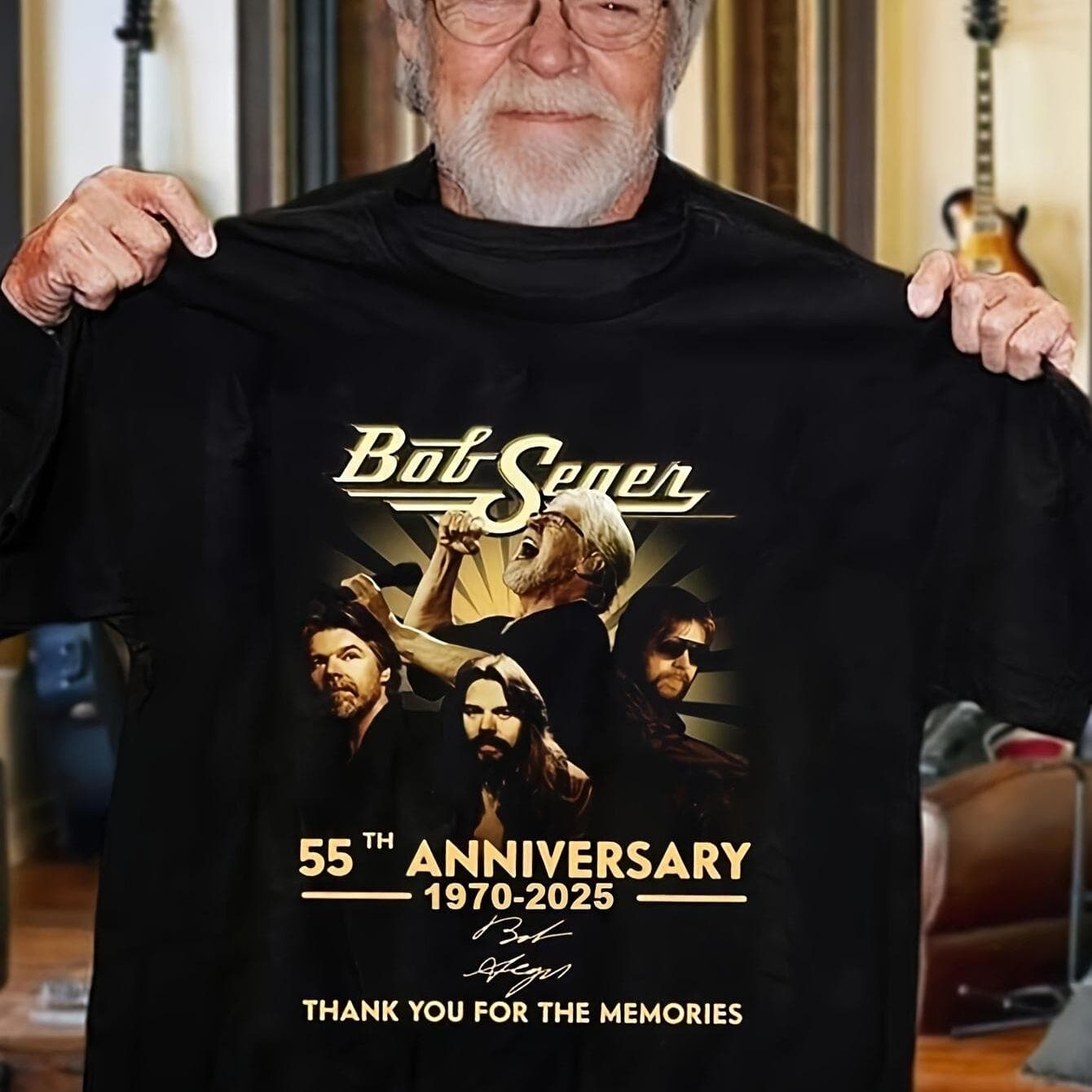 TEMU Stylish Graphicplus Size T-shirt For Music Lovers - Featuring 55th Anniversary Design With Vintage Band Images And Tribute Text - Perfect Gift For Fans Of And Events