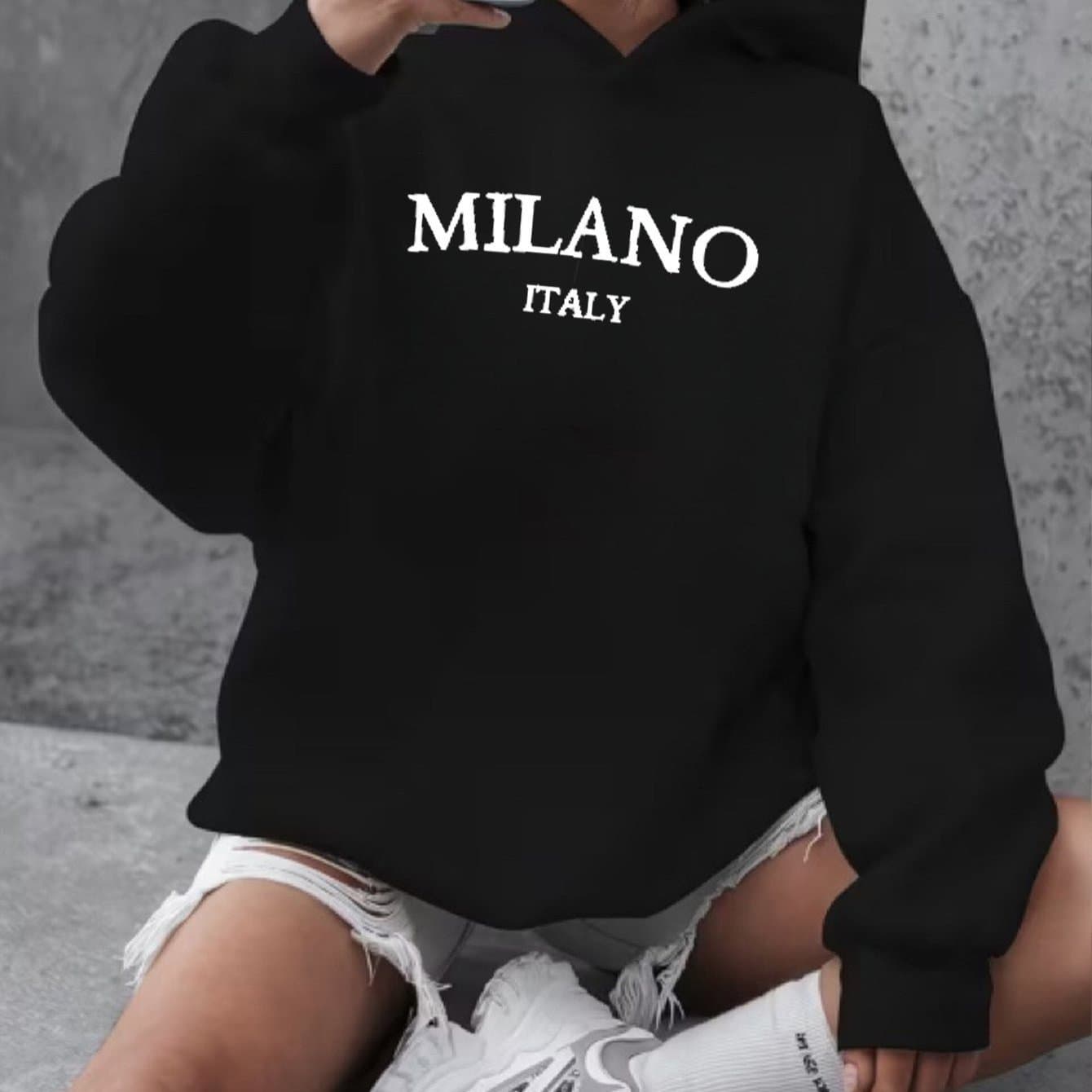 TEMU Women's Hoodie - Holiday Party Outfit - Soft Everyday Fall Tops - Machine Washable Casual Pullover Hoodie