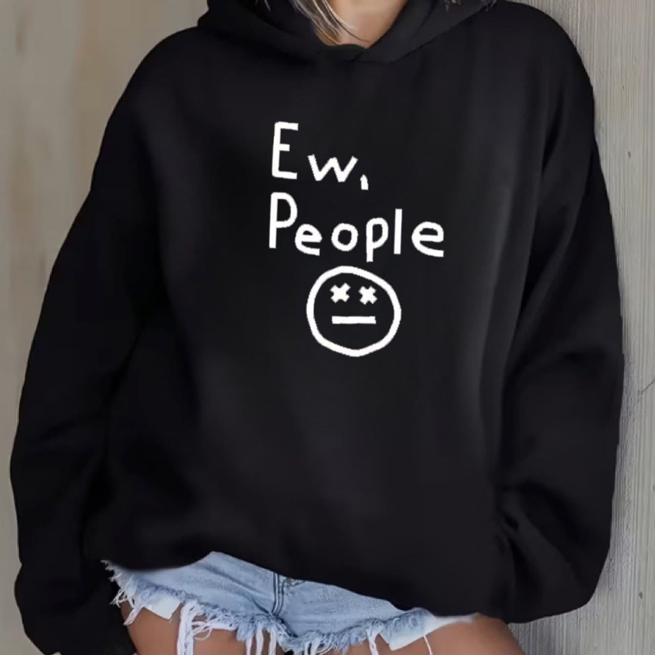 TEMU Women's Hoodie - Holiday Party Outfit - Soft Everyday Fall Tops - Machine Washable Casual Pullover Sweatshirt