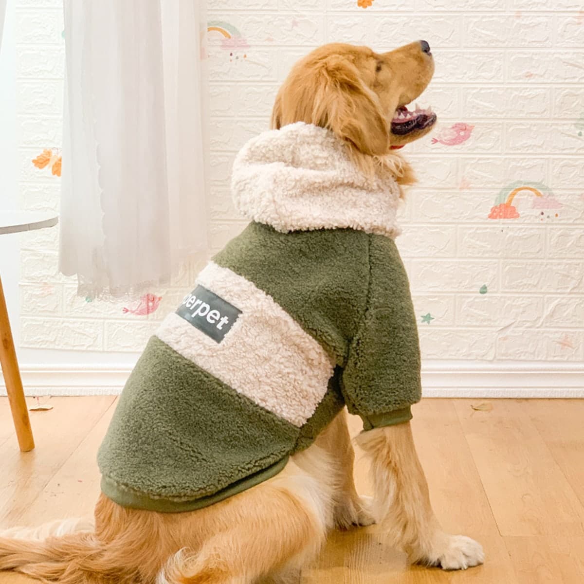 TEMU 1pc Hoodie Coat Soft And Cozy Knitwear For Middle Large Dogs, Thickened Warm Puppy Winter Apparel For French Bulldog Labrador Rottweiler