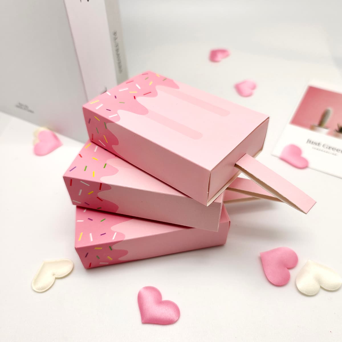 TEMU 5pcs, Stylish Ice Cream Popsicle Box For Weddings And Holidays - Perfect For Candy And Gifts