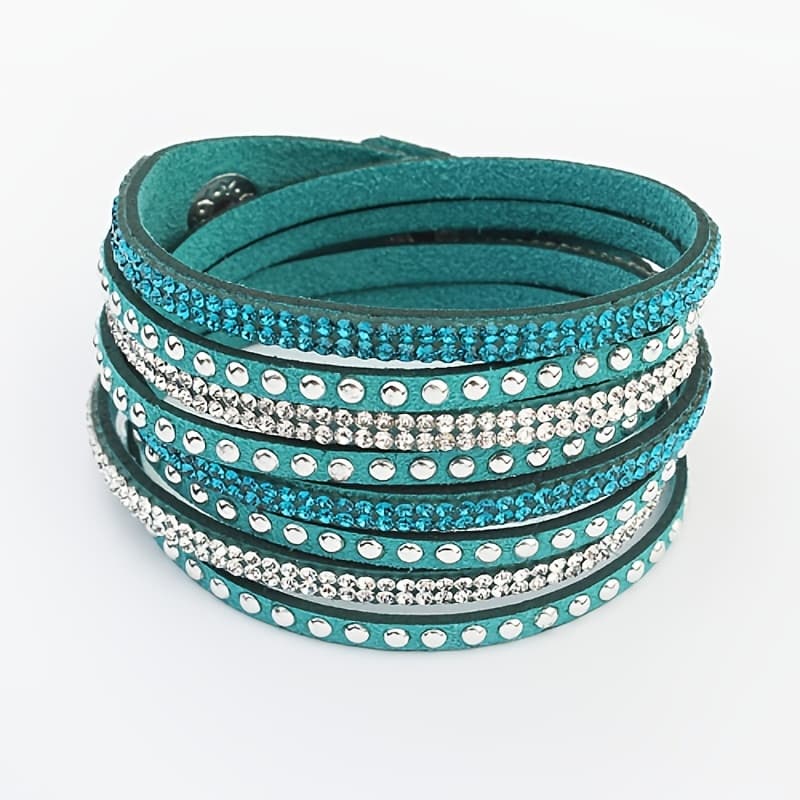 TEMU Long Pu Leather European And Braided Bracelet For Women