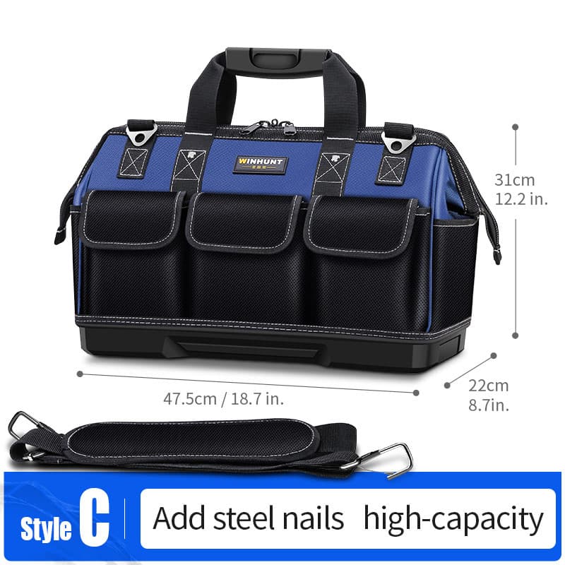 TEMU Tool Bag, Durable Tote With Tool Organizer And Hard Bottom, Portable Tool Box Organizer Storage Bag, With Adjustable Shoulder Strap And Ergonomic Handle