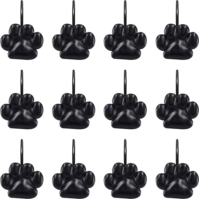 TEMU Cute Cartoon Paw Shower Curtain Hook, Rust Metal Shower Curtain Rings, Stylish Curtain Hook For Bathroom Shower Curtain Rod, Bathroom Accessories
