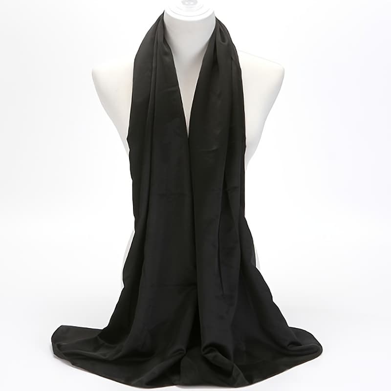 TEMU Solid Color Satin Scarf Elegant Silk Head Scarf Shawl Women Casual Windproof Wraps Turban