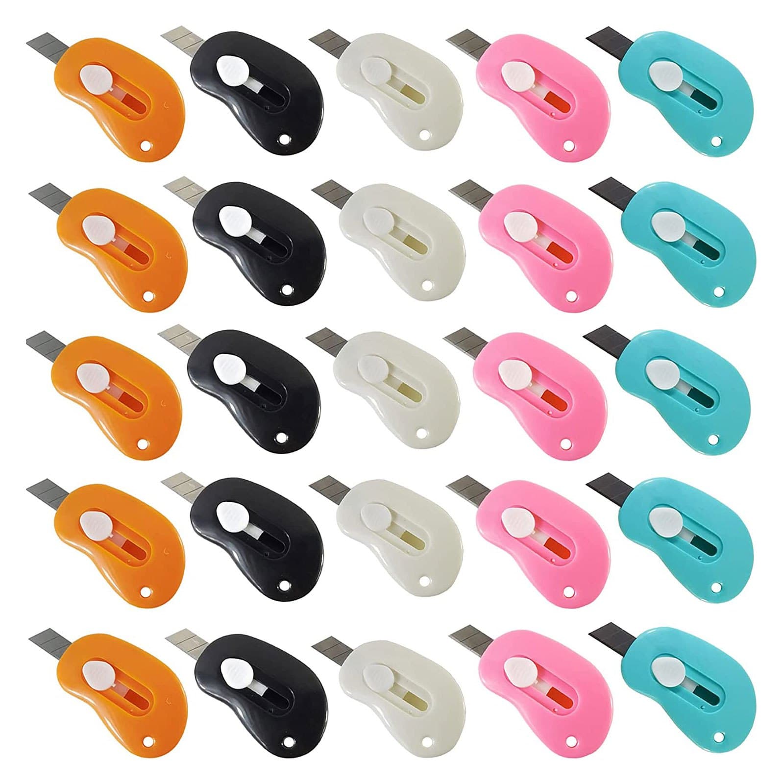TEMU 25pcs Mini Retractable Utility Knife Box Cutter Letter Opener