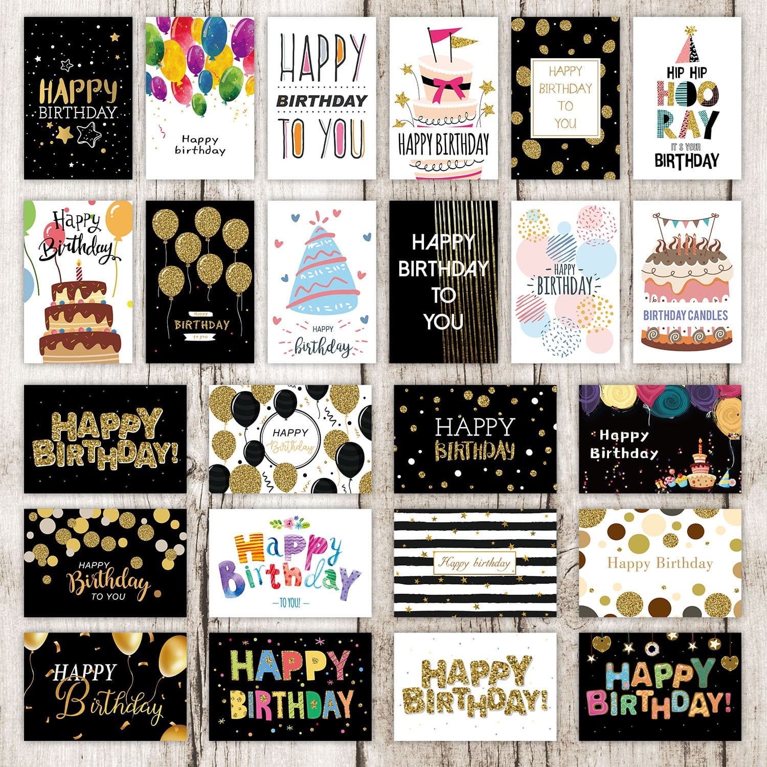 TEMU 48pcs Set (24 Birthday Cards And 24 Envelopes)