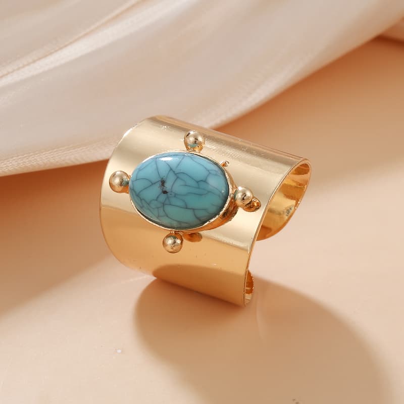 TEMU 1 Bohemian-style Blue Stone Women's Ring