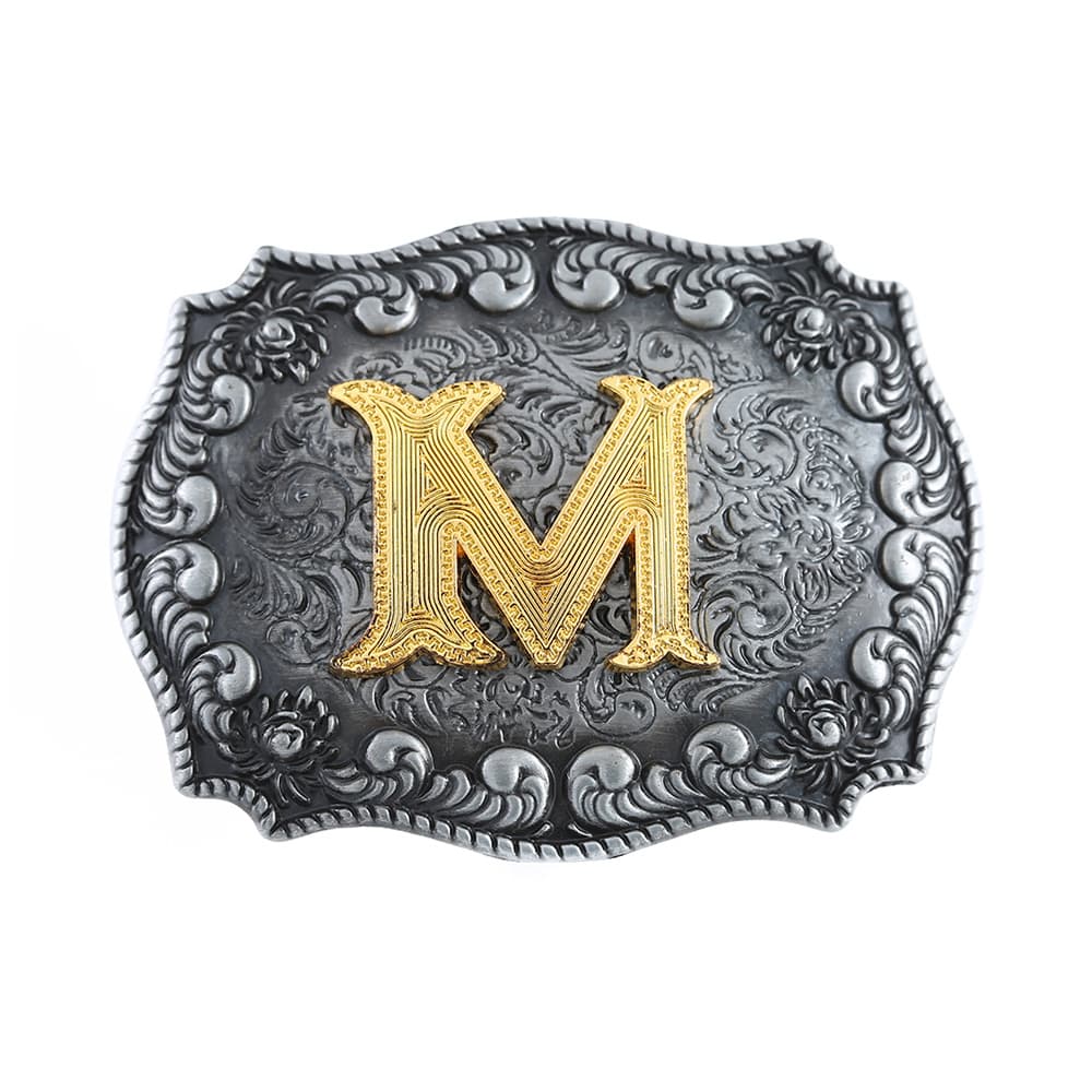 TEMU Western Cowboy Letter M Belt Buckle Personality Fashion Trend Casual