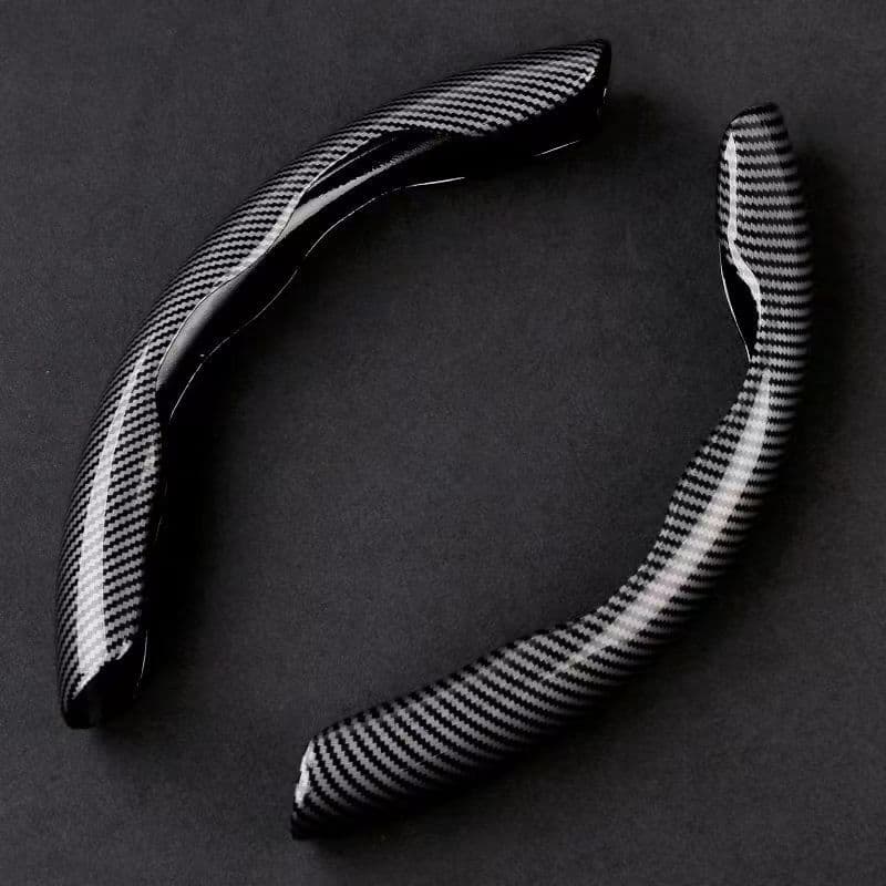 TEMU 2pcs Carbon Fiber Steering Wheel Cover Compatible For Most Car, Fit Anti-slip Wheel With Split, Durable Steering Wheel Cover Suitable For Vehicle Dashboard, For Car Accessories